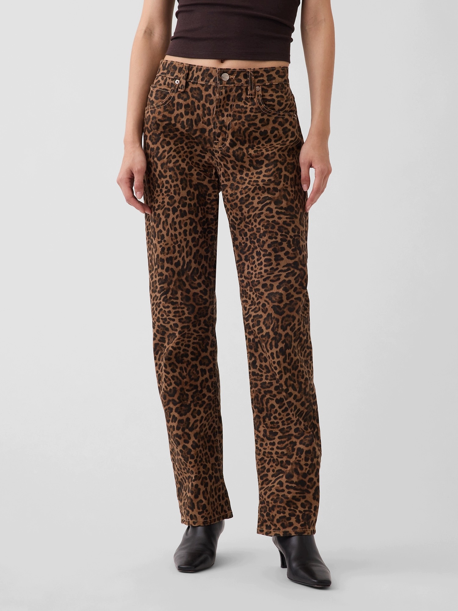 Jeansy Gap Mid Rise Straight Taper