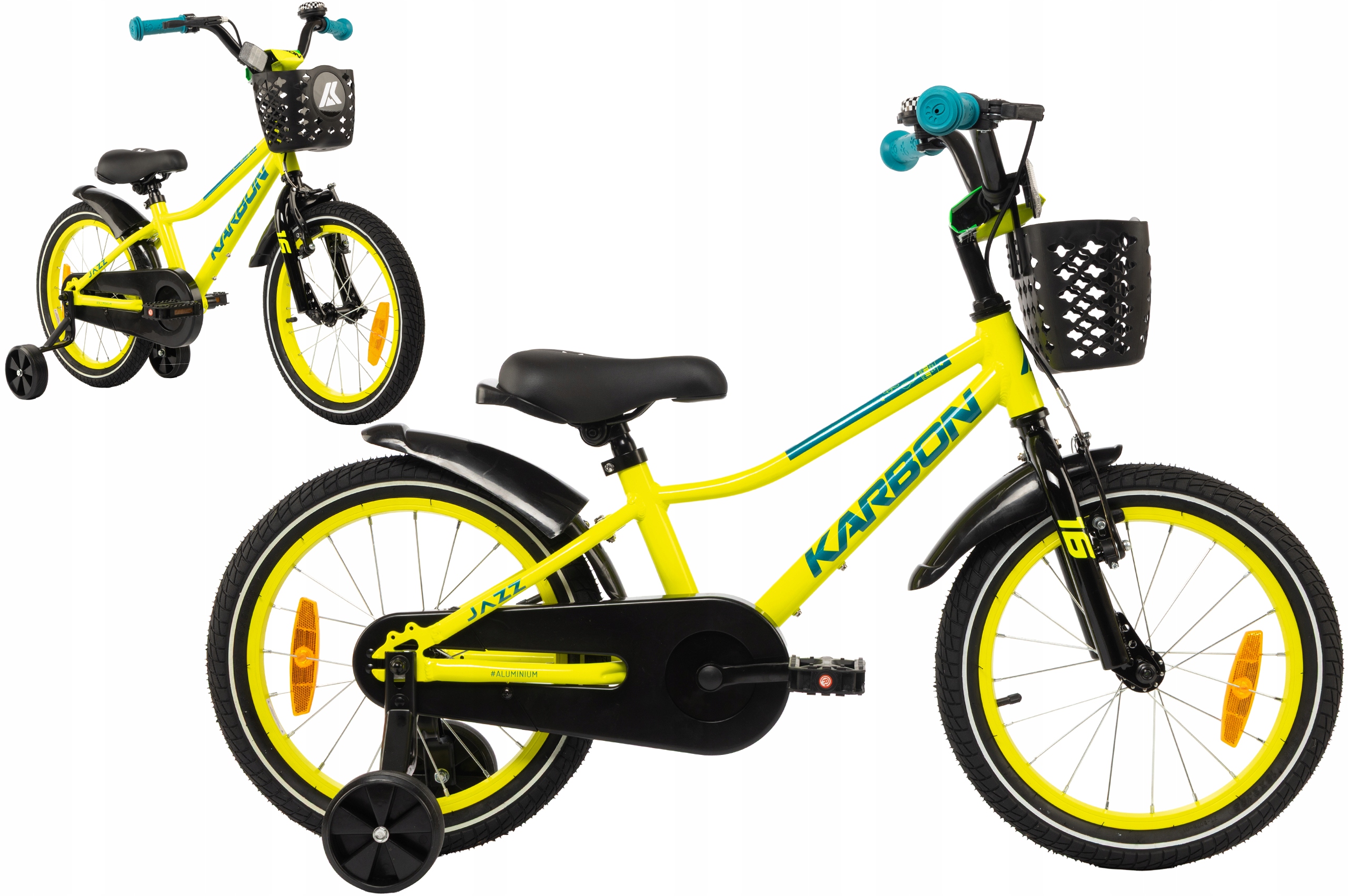 Rower dziecięcy 16" Karbon Jazz limonkowy R25