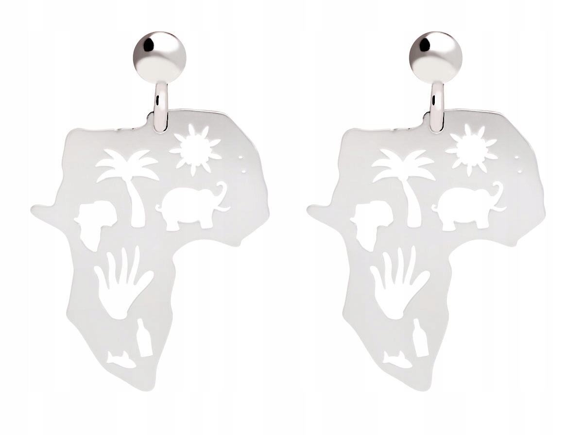 

Kolczyki srebrne afryka afrykańskie symbol blaszka