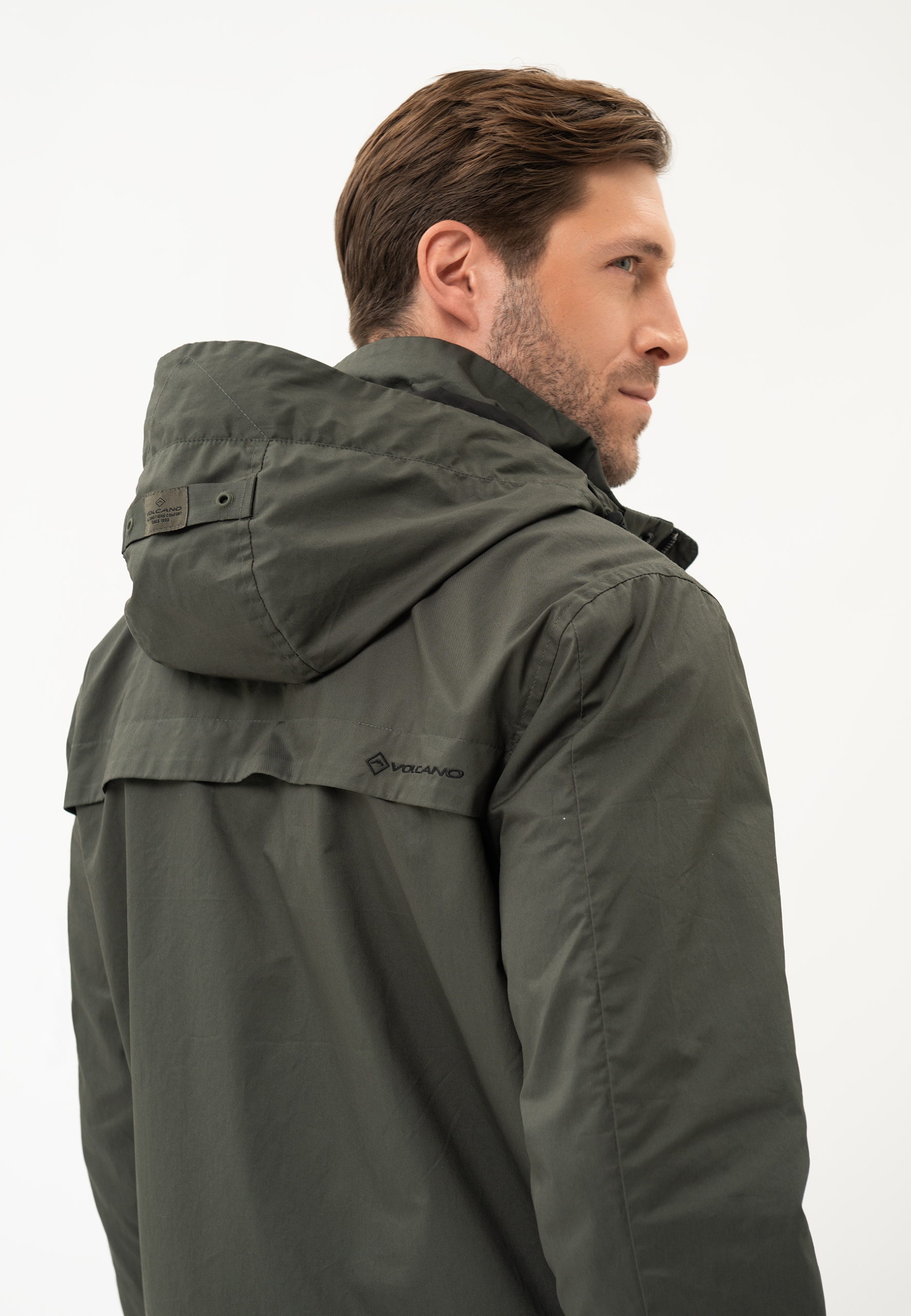 MĘSKA KURTKA PRZECIDESZCZOWA DŁUGA ZIELONA VOLCANO J-PAXON 3XL