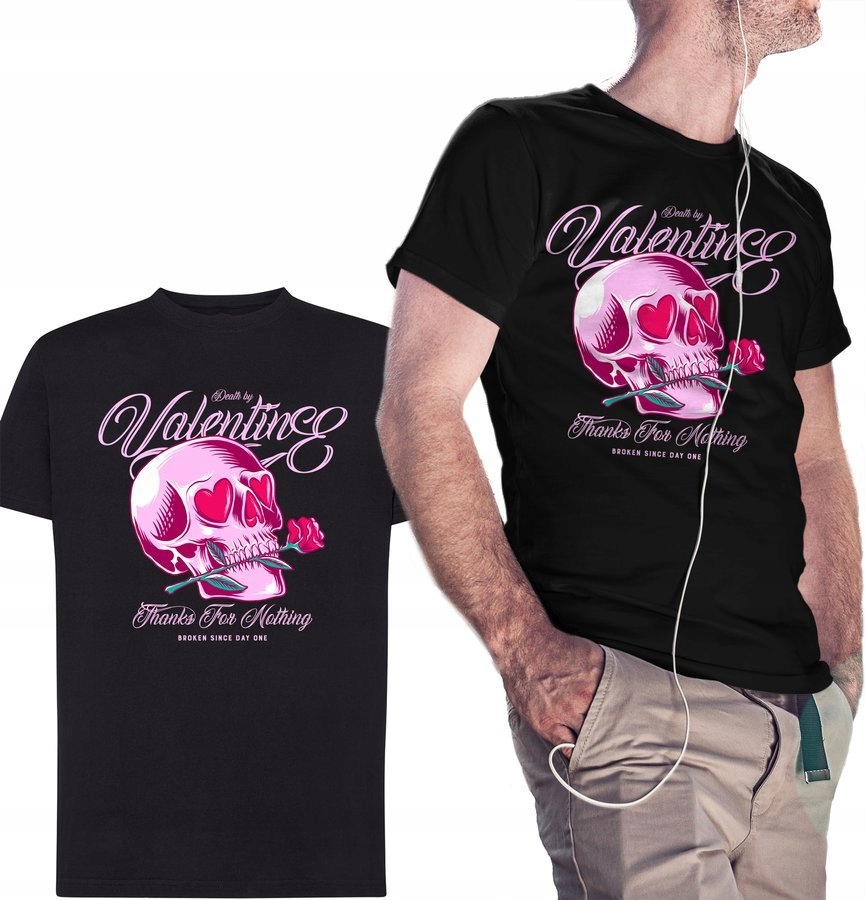 

Koszulka męska Death By Valentines, czarna 4XL