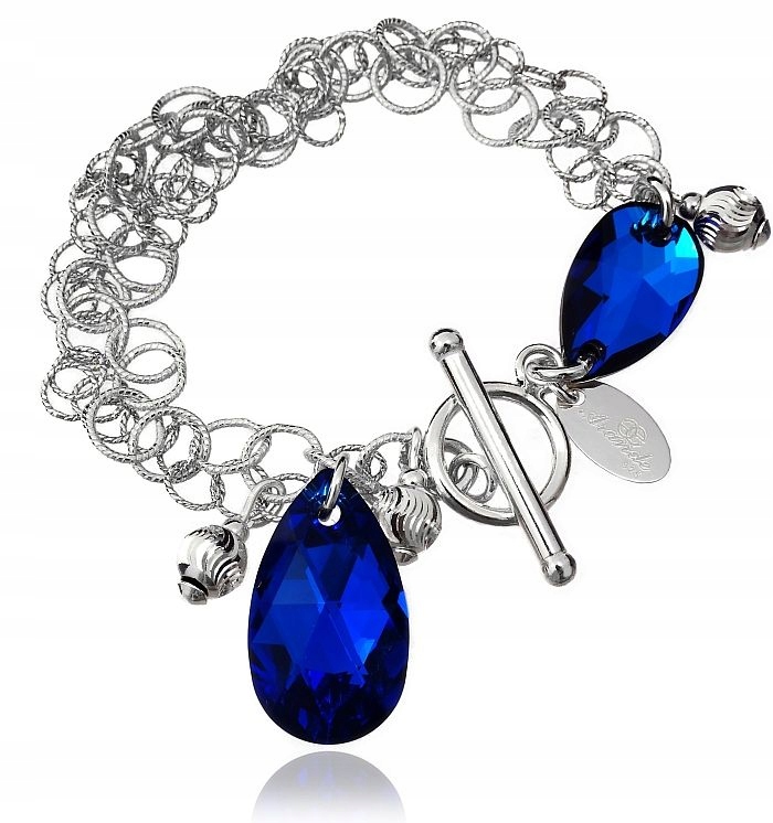 Krystaly Náramek Blue Comet Stříbro