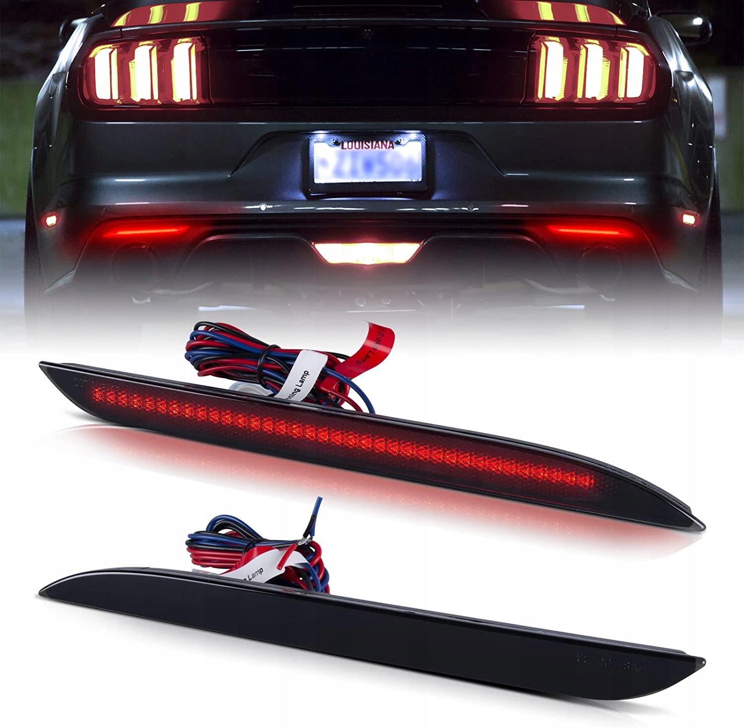I54-1 - СВЕТОДИОДНЫЕ ЗАДНИЕ ФОНАРИ БАМПЕРА FORD MUSTANG BLACK