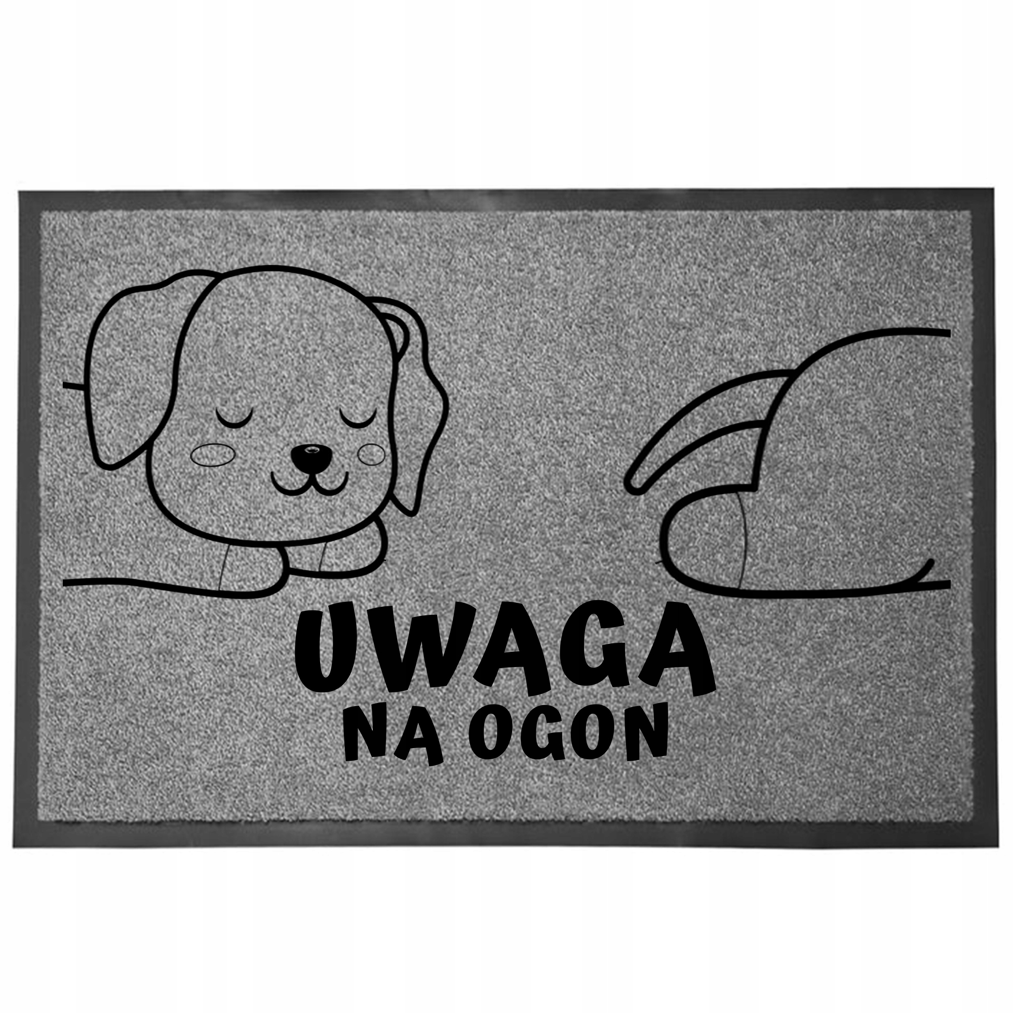 Wycieraczka Wejściowa Szara 40X60CM Pod Drzwi Dla Psiarzy Uwaga Na Ogon