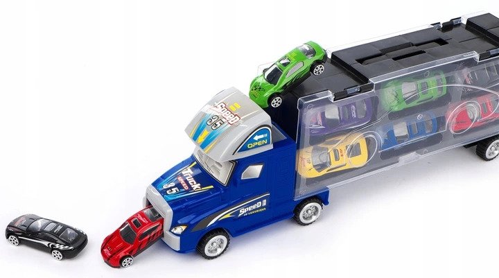 Auto LAWETA Tir WALIZKA 6x Resoraki Auta WYRZUTNIA Bohater Inny