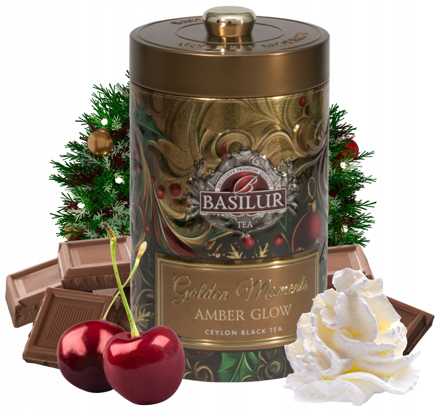 Basilur Golden Moment Amber Glow – černý čaj s Třešní – 100 g