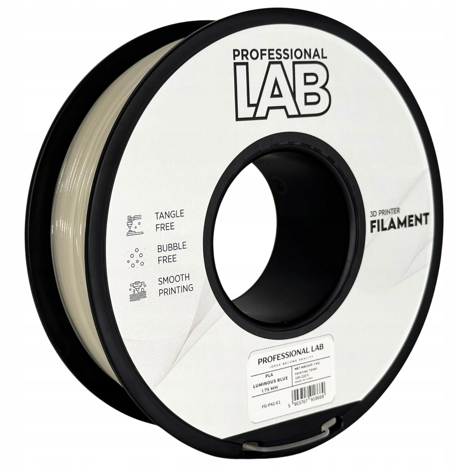 2 x Filament Prof. Lab Pla Luminous Blue Świecący 1,75mm 1kg