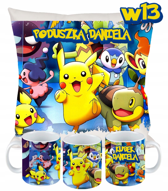 ZESTAW PODUSZKA KUBEK POKEMON PIKACHU PREZENT Bohater Pokemon