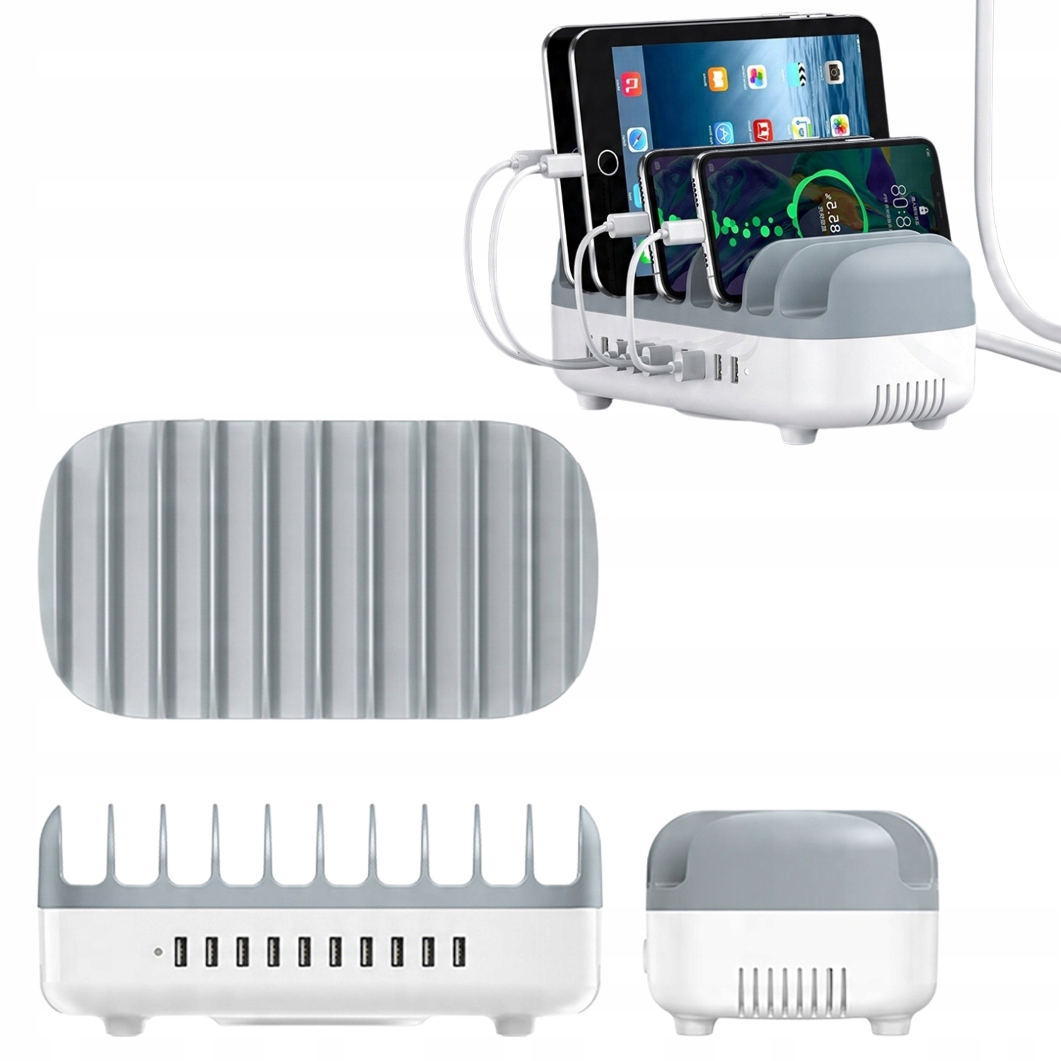 Stacja Ładowania Do Telefonów Tabletów Mocna 10w1 120W Usb-a 2.4A Orico