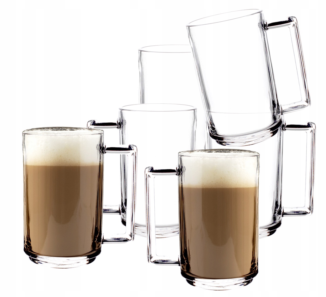 

6x Szklanka Do Kawy Herbaty Kubek Szklany 320ml