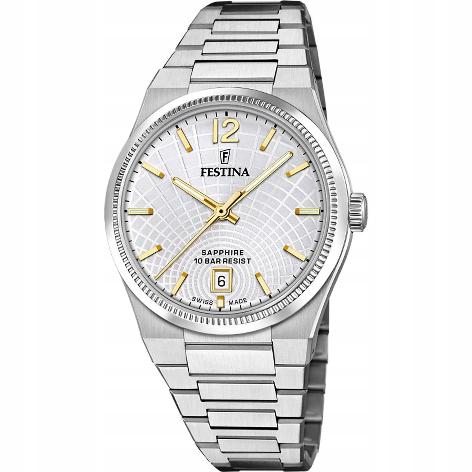 Festina Swiss Made 20052/2 dámské stříbrné hodinky se zlatým akcentem