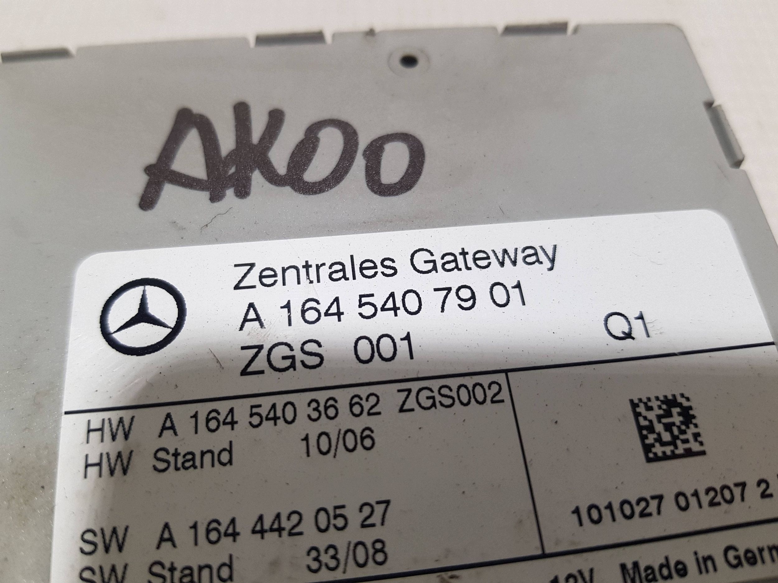 module control unit GATEWAY MERCEDES ML W164 LIFT GL X164 A1645407901