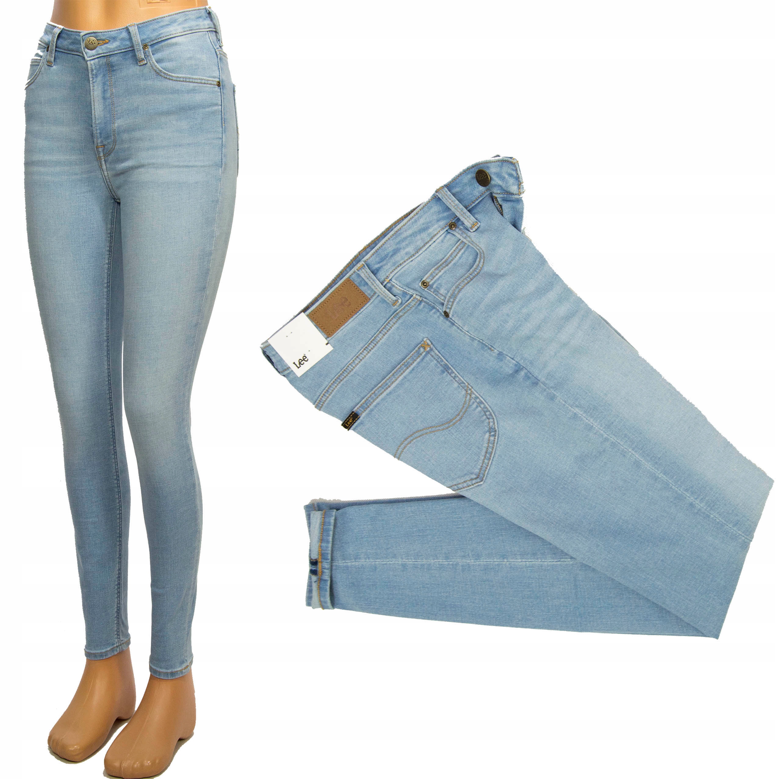 Lee Scarlett High Bleached Azur dámské džínové kalhoty W27 L33