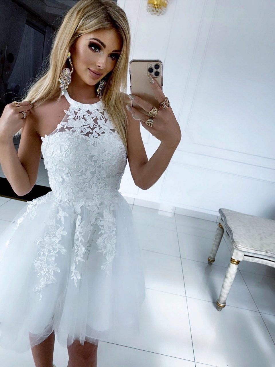 Šaty Lolita Krátká Svatební Bílá 42 XL