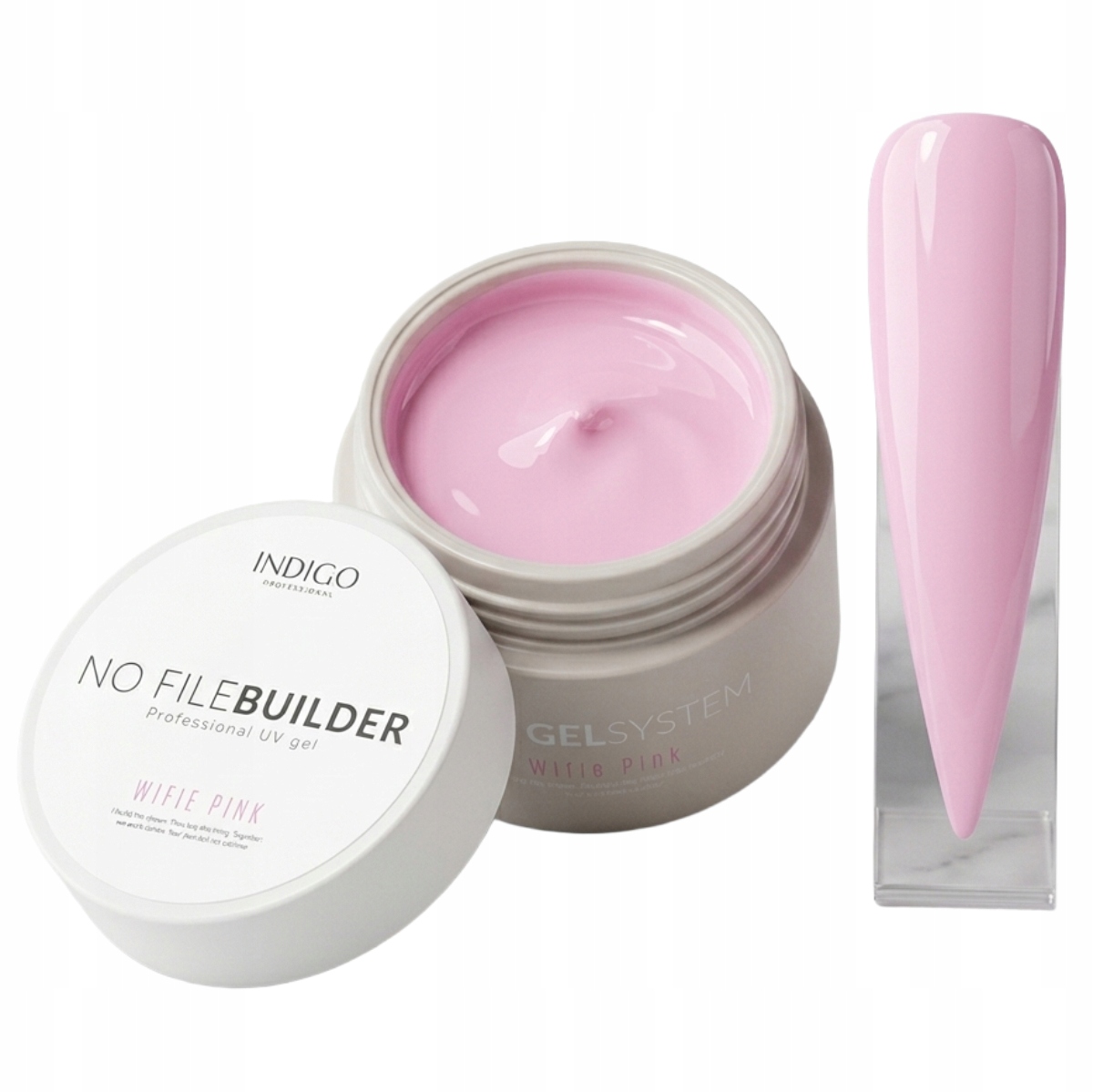 Indigo Wifie Pink 15 g No File Builder stavební gel na prodlužování nehtů