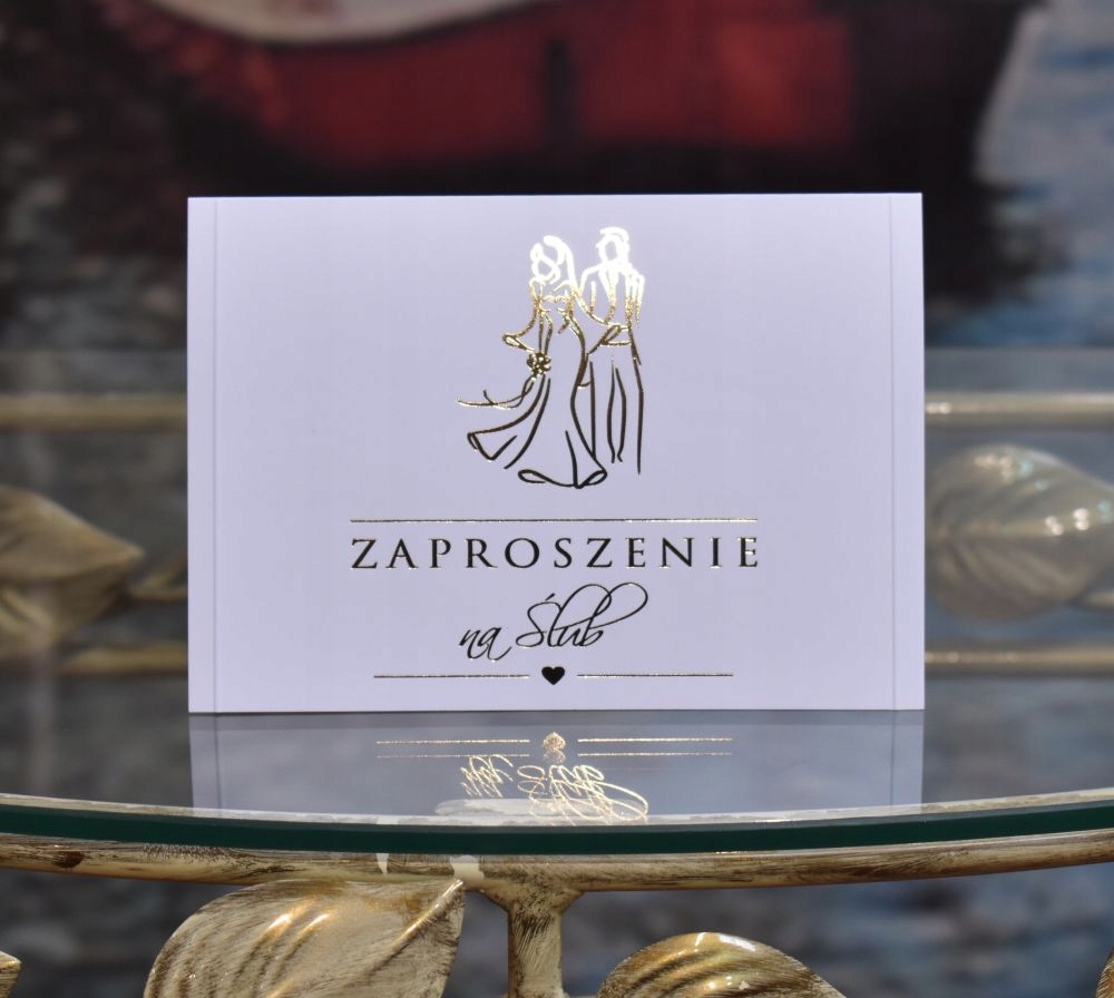 ZŁOTE ZAPROSZENIA ŚLUBNE GLAMOUR Kod producenta DG 532