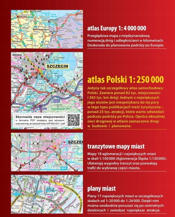 POLSKA 1:250 000 ATLAS SAMOCHODOWY 2023/2024 EXPRESSMAP Wydawnictwo ExpressMap