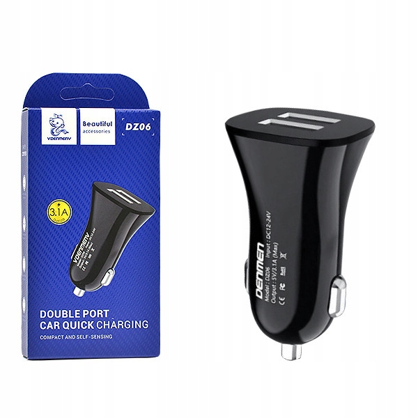 Ładowarka Samochodowa 3,1A 2xUSB dwa porty Usb 15W