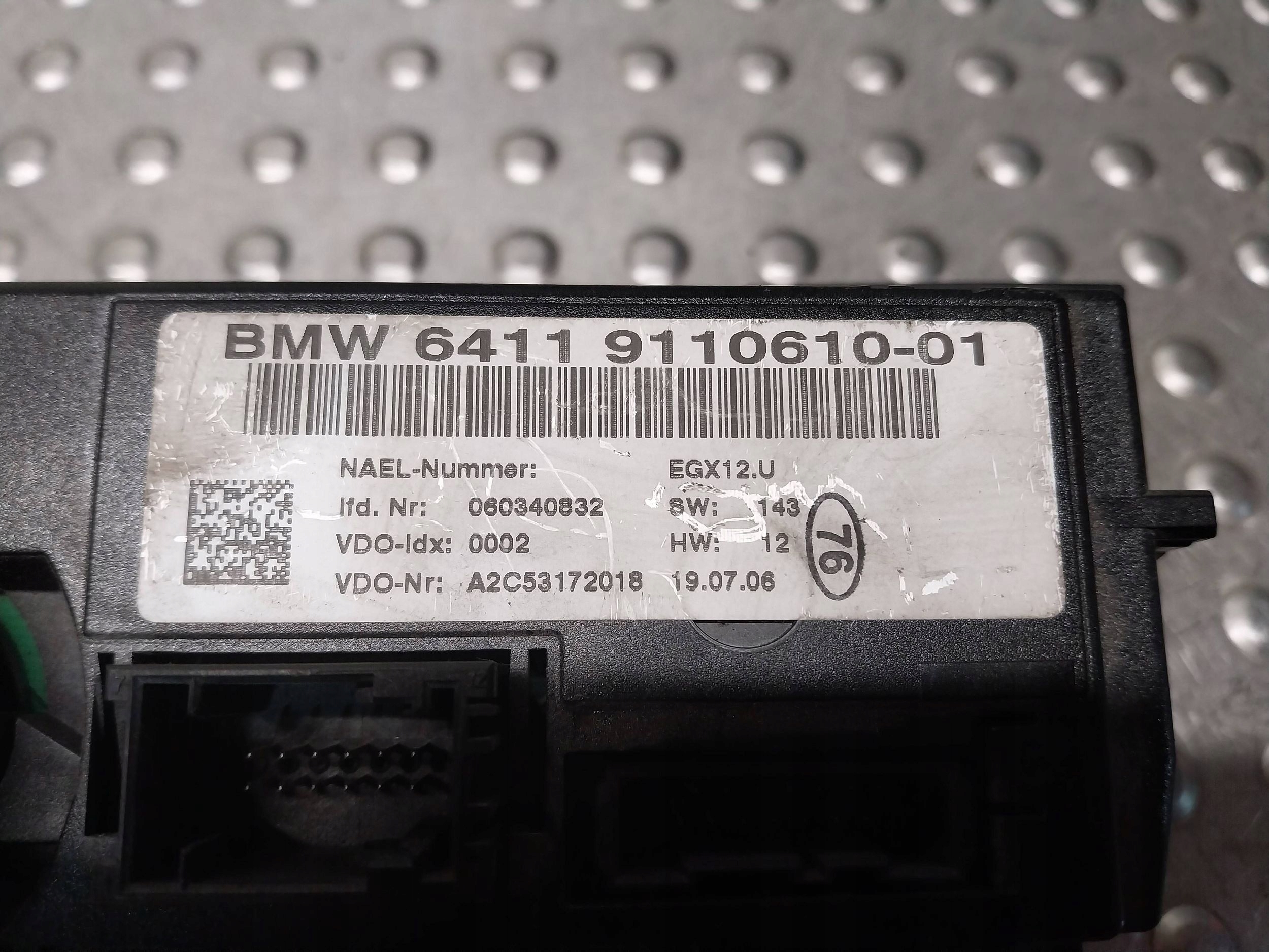 PANEL air conditioning devices of the air conditioning 9110610 BMW E81 E87 E88 E90 E91 E92 E93