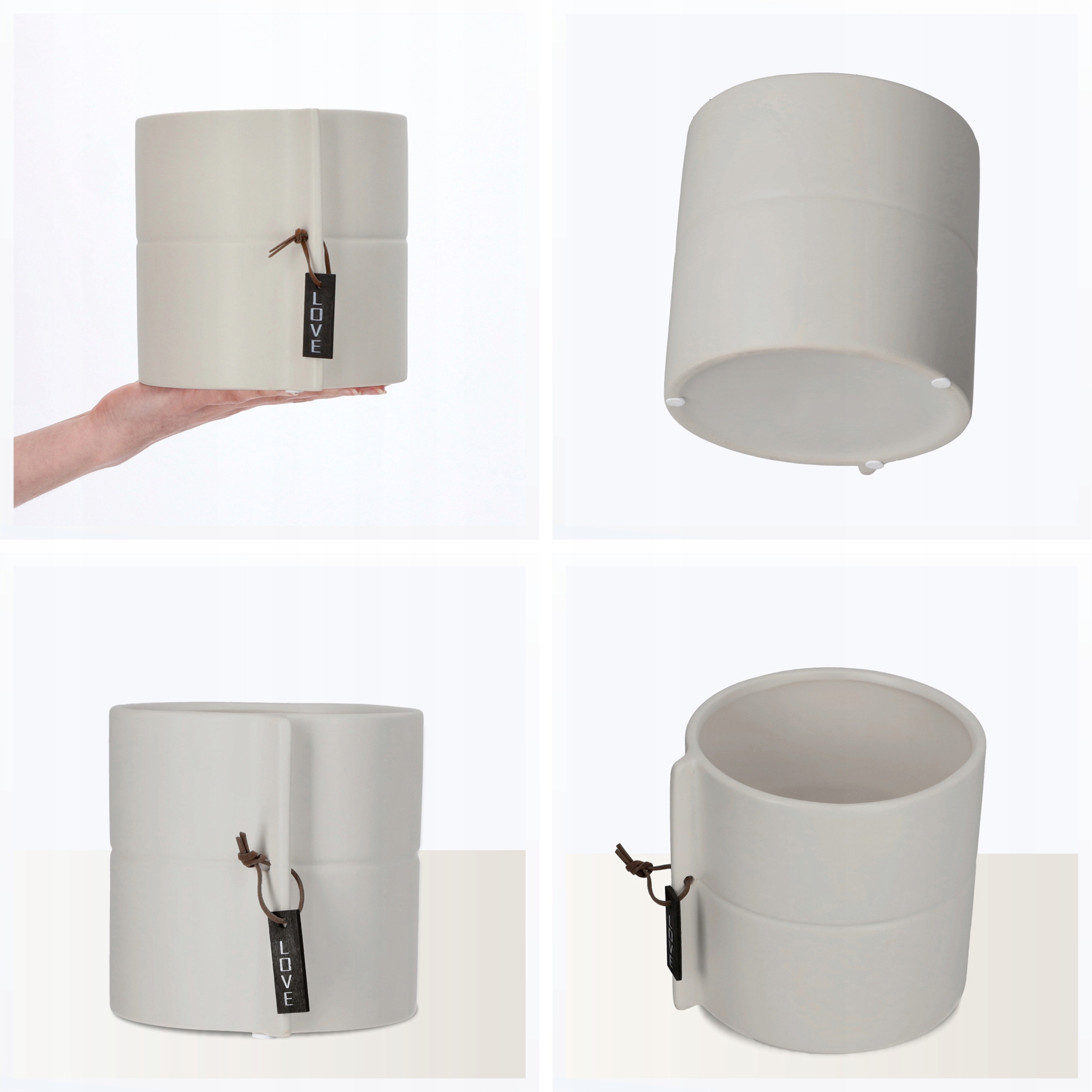 DONICZKA CERAMICZNA OSŁONKA 17cm SZARA Marka Kadax