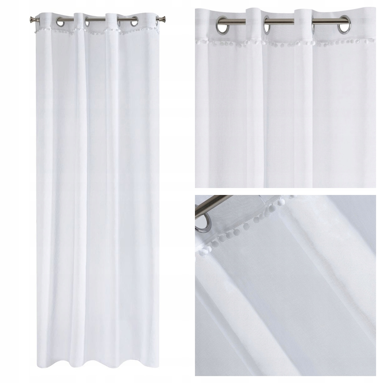 

Firana gotowa na przelotkach 140X250 Tamay biała