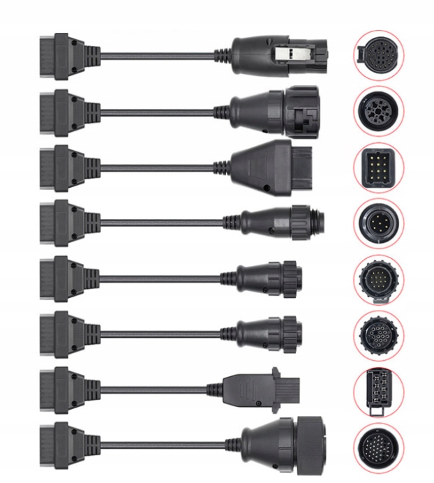 Kable AUTOCOM Delphi CDP TCS WOW Ciężarowe Kable CIĘŻAROWE 8szt. OBD2 ...