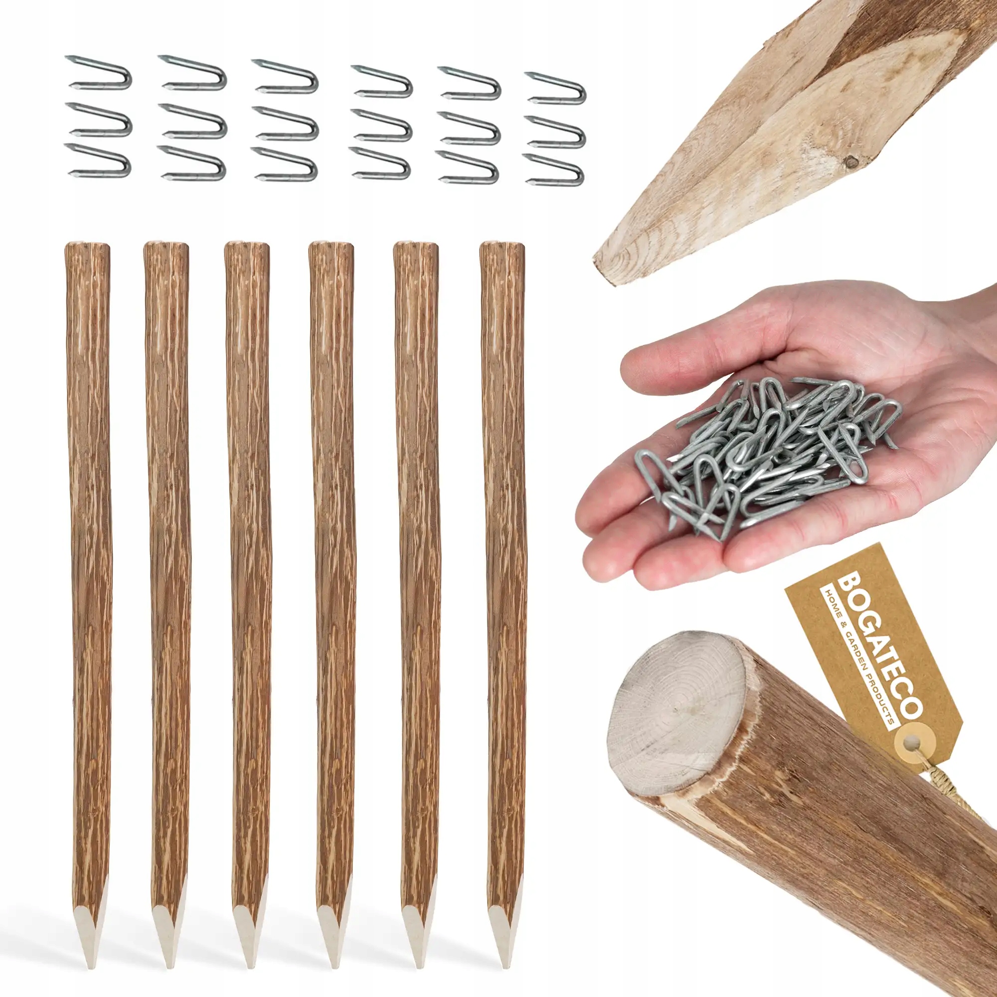 Leštínové Sloupky Plotové Paličky 6 Kusů 120 cm Zaostřený Sloupek