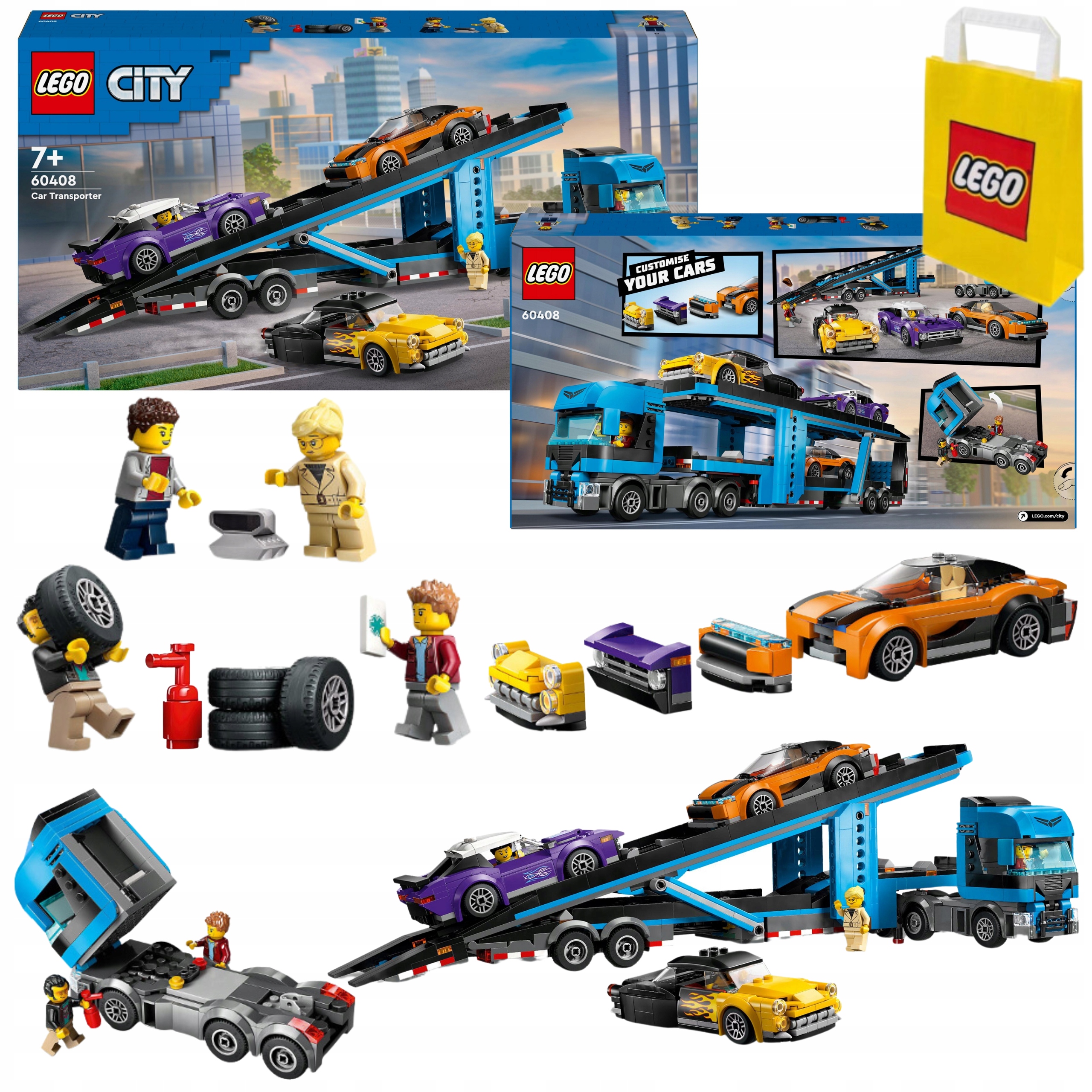 Lego City 60408 Odtahovka Se Sportovními Auty Stavebnice Taška dárek Sada