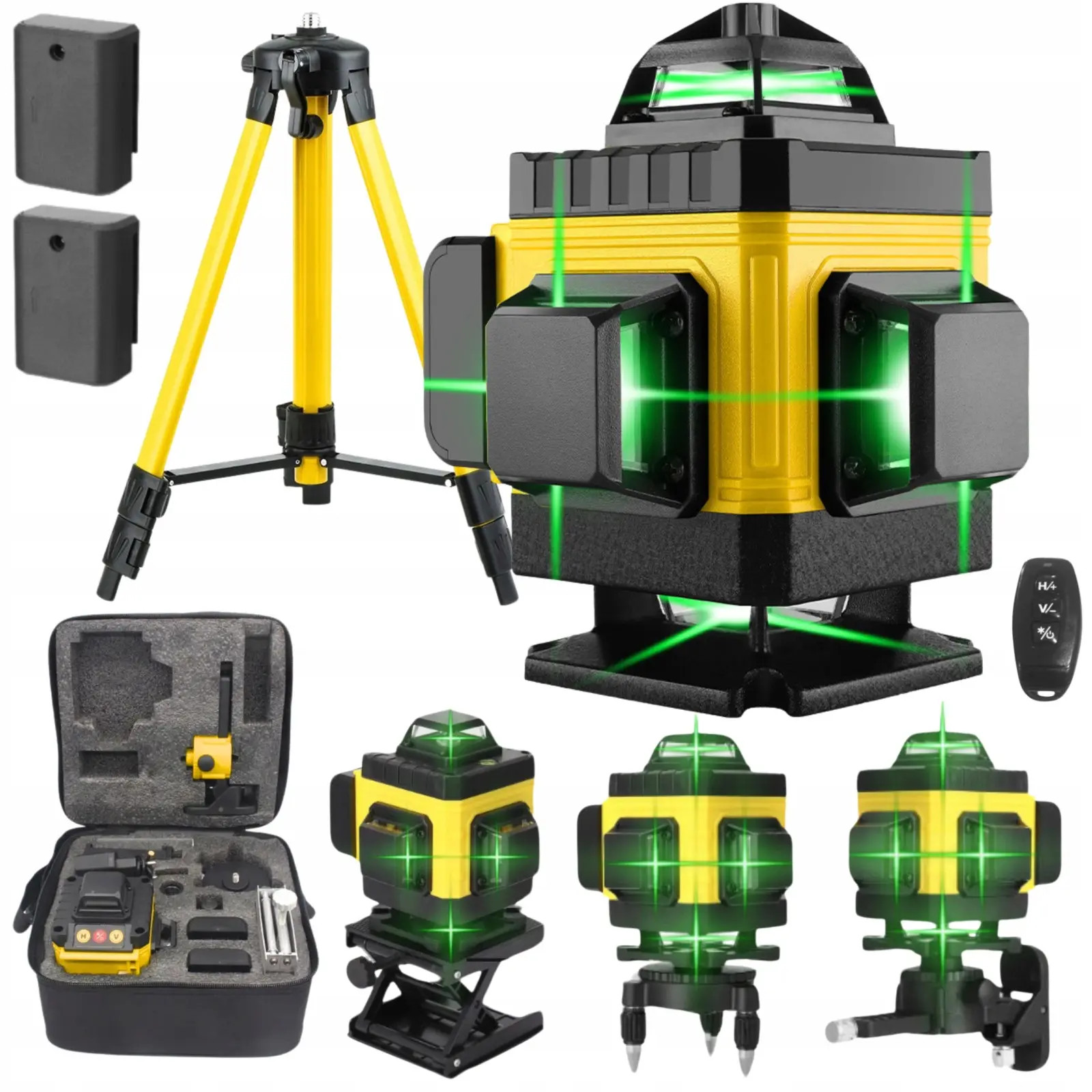 Extralink Zestaw poziomica laserowa krzyżowa płaszczyznowa laser 4D ze