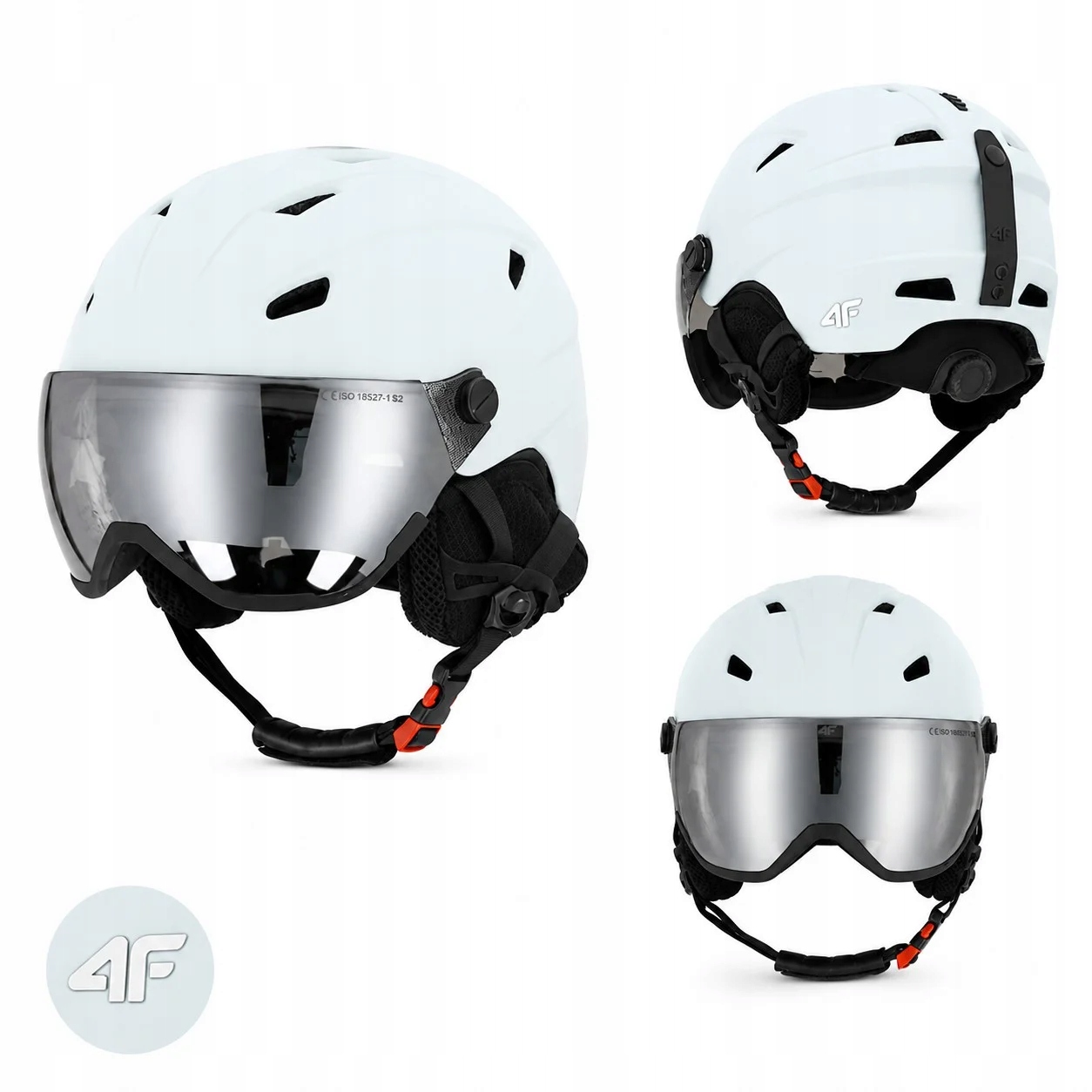 Kask 4F U096 Narciarski Z Goglami Niebieski In-mold Sport Zima L/XL