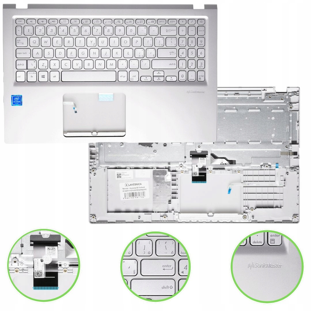 Palmrest +sk/cz klávesnica Asus Vivobook X515E X515 X515J X5100EA