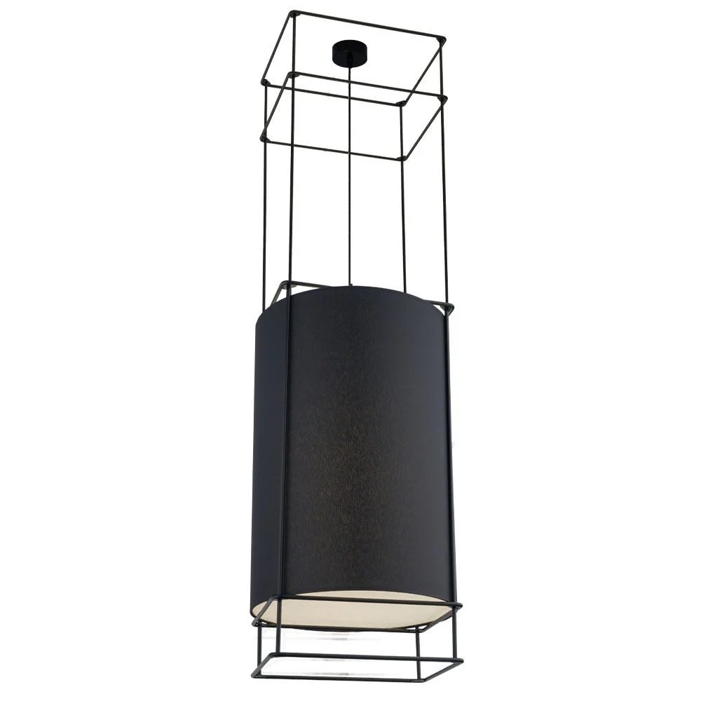 Závěsná lampa Geometrická Černá Abažur E27 20W Dohar Paa