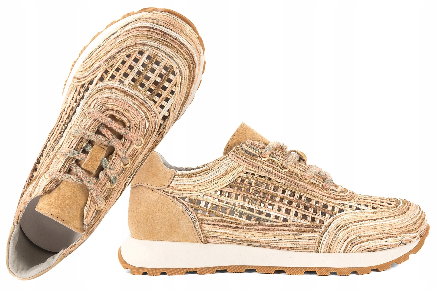 Filippo DP7720 Ažurové Textilní A Kožené Sportovní Polobotky Tenisky Béžová 37