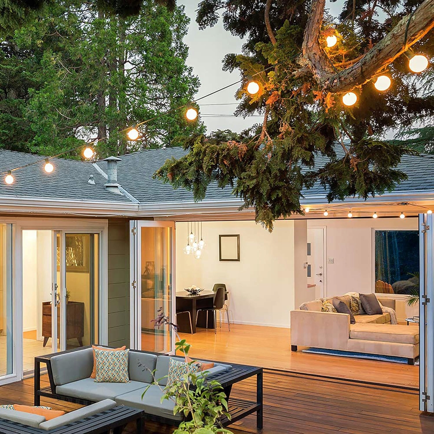 GIRLANDA SOLARNA OGRODOWA ŁAŃCUCH LAMPKI 30+2 G40 ŻARÓWKA LED 10M Z PILOT Marka inna