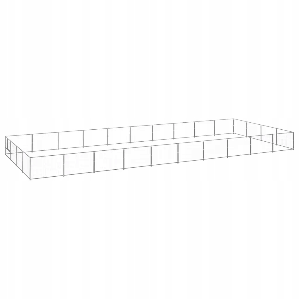 Levně Ohrádka pro psa, stříbrná, 40 m², ocelová