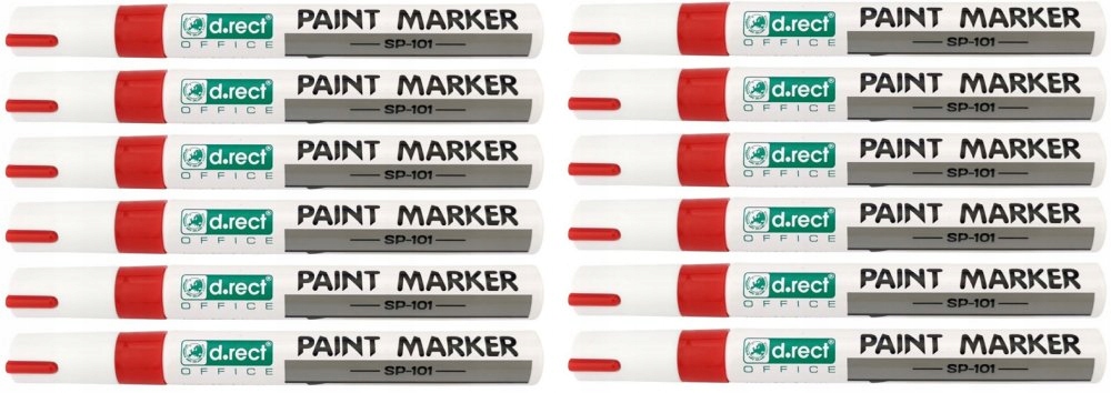 MARKER OLEJOWY CZERWONY okrągły D.Rect SP-101 x 12 Marka D.rect