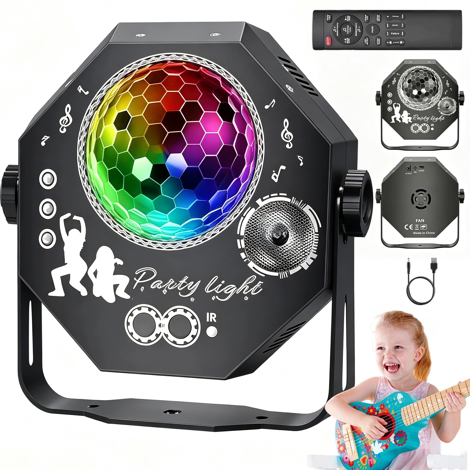Disco Diskotéková Koule Projektor Rgb Led Reflektor Pro Párty Laser Dálkové Ovládání