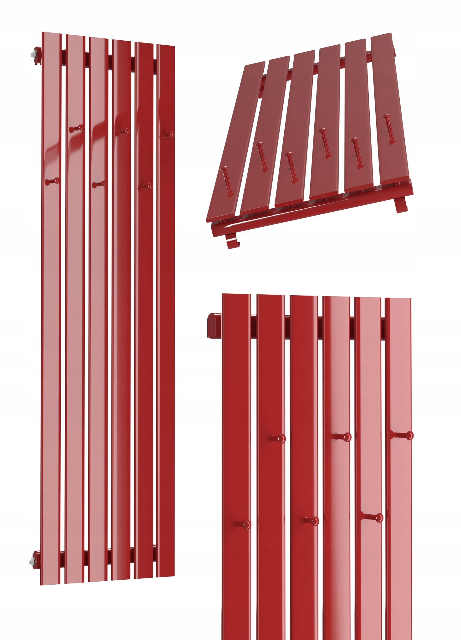 Dekorativní radiátor s věšáky Bello Hook 100x45 Červený