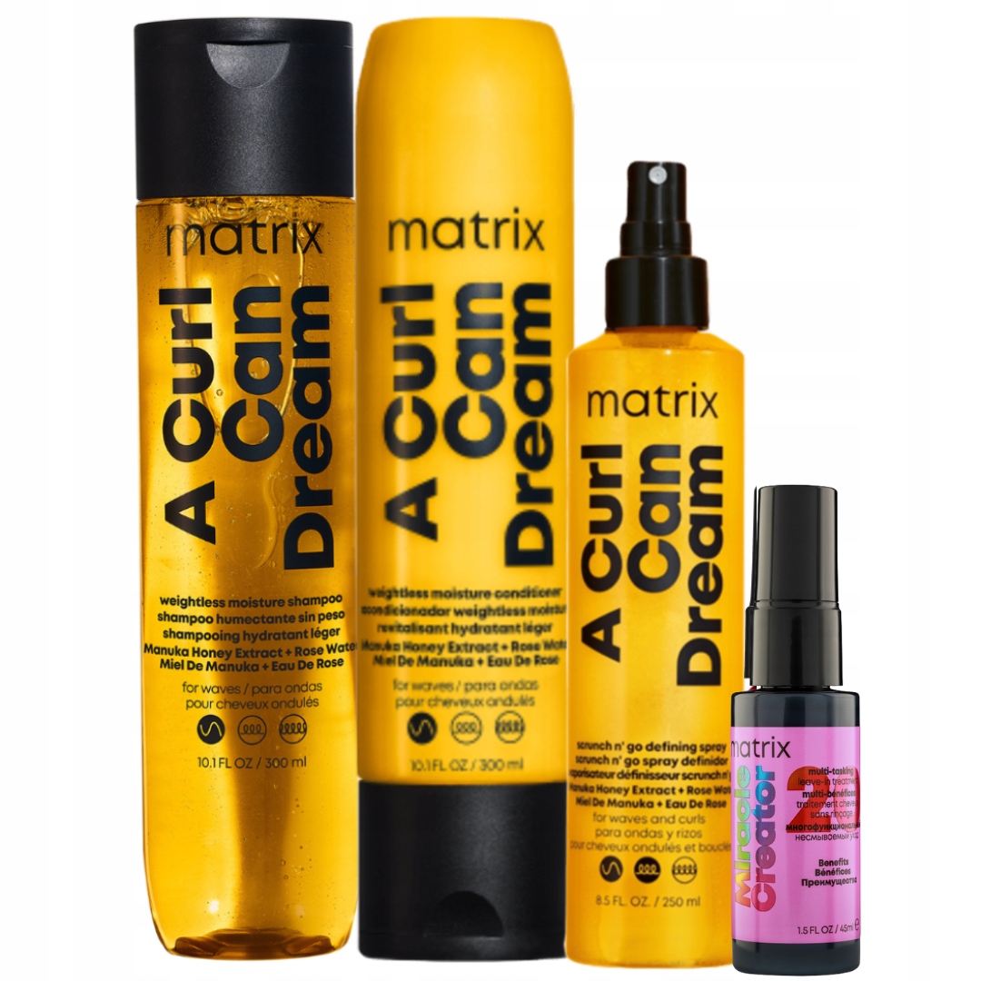 Matrix A Curl Can Dream Szampon do włosów falowanych, Odżywka, Spray 250ml