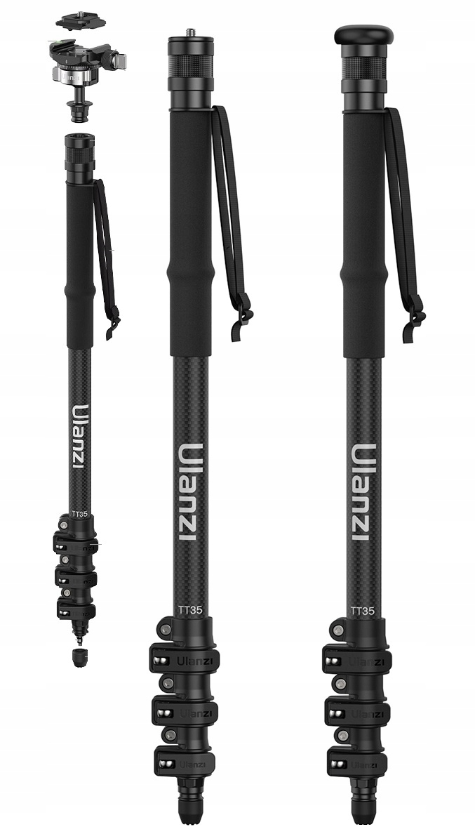 Prof. Monopod 130 cm Hlavice pro fotoaparát Dslr Kameru Telefon 1/4 Ulanzi T069