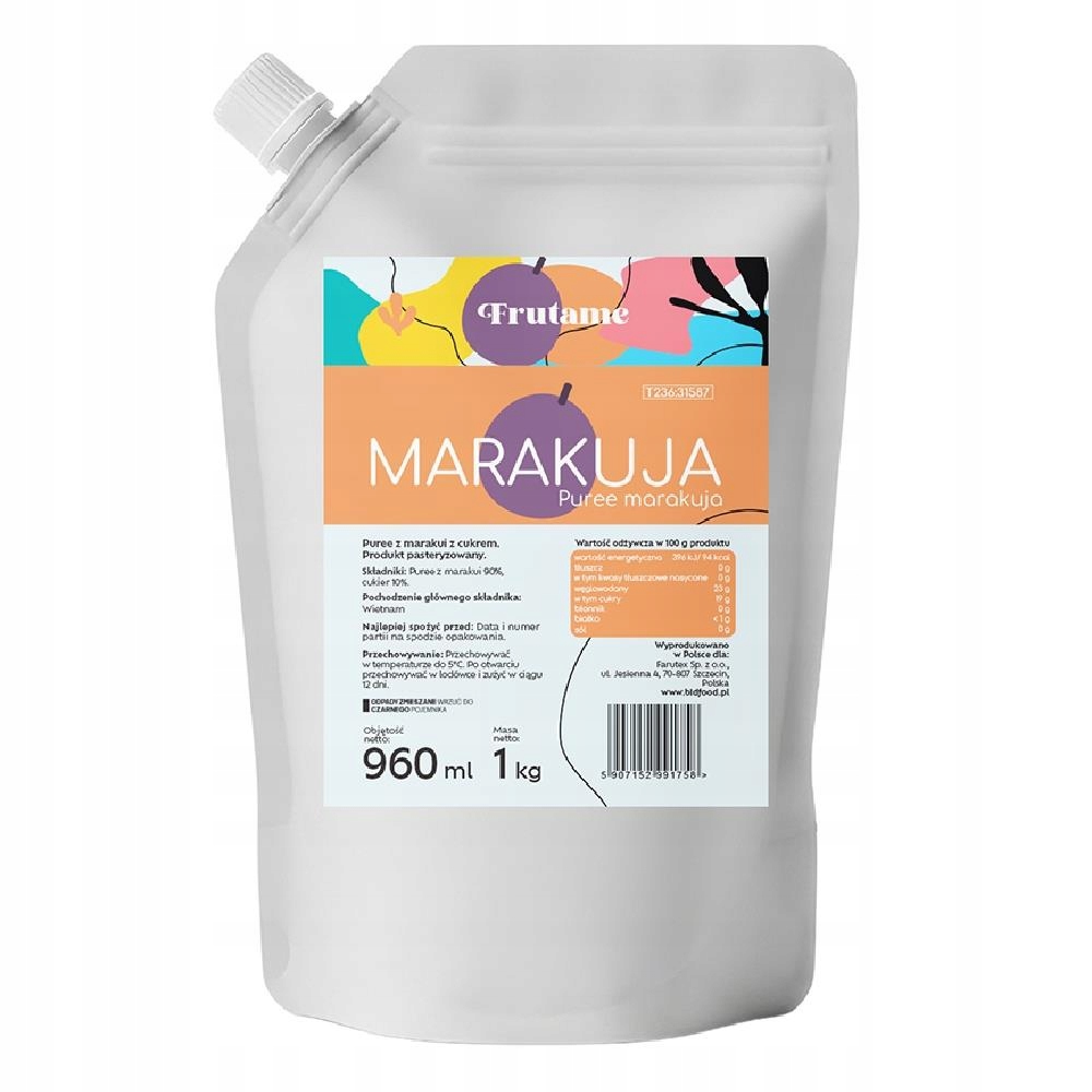 Pyré z marakuji 1 kg 960 ml Frutame