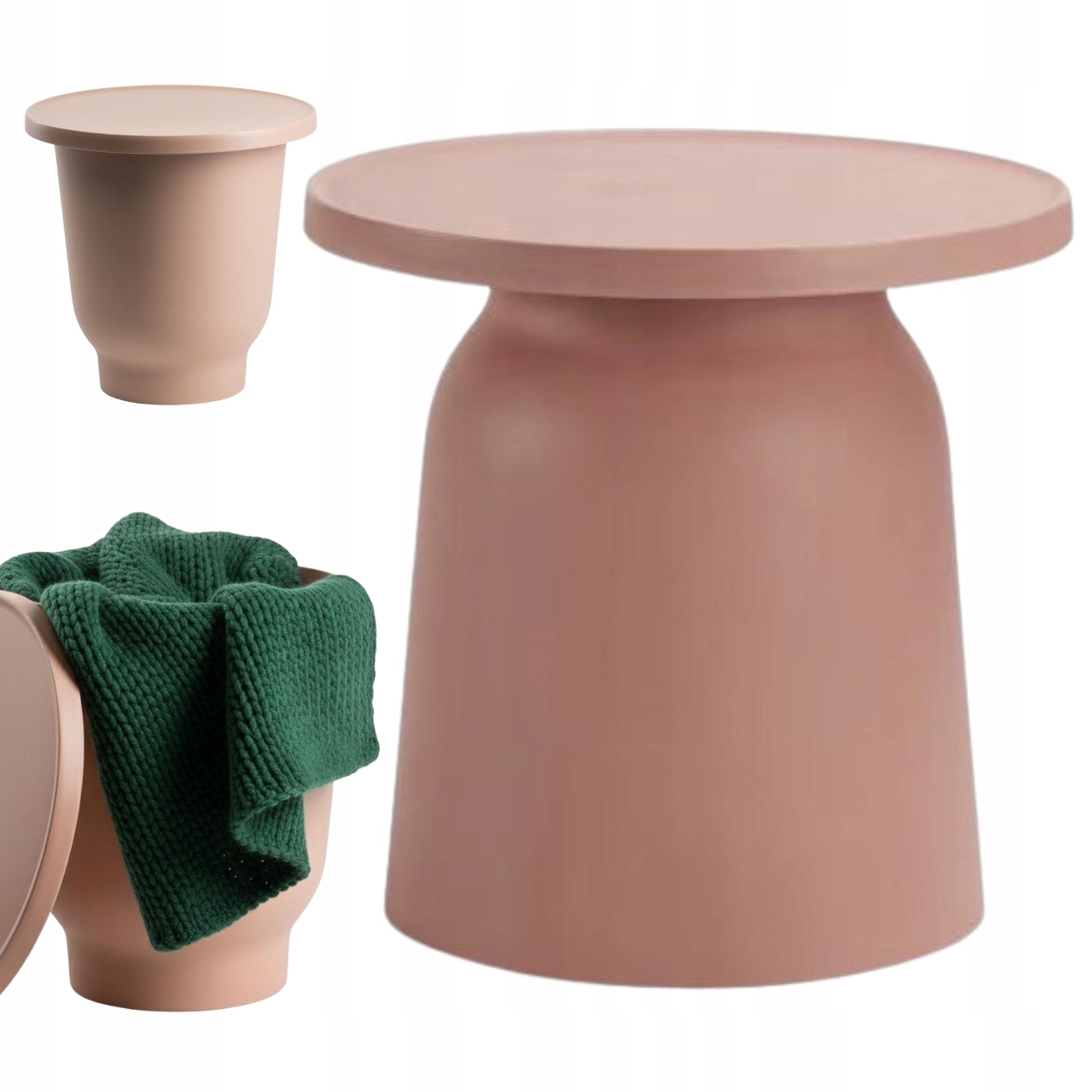 Kávový stolek OTTO1 Růžový Loft do obývacího pokoje zahrady kulatý 47 cm Glamour