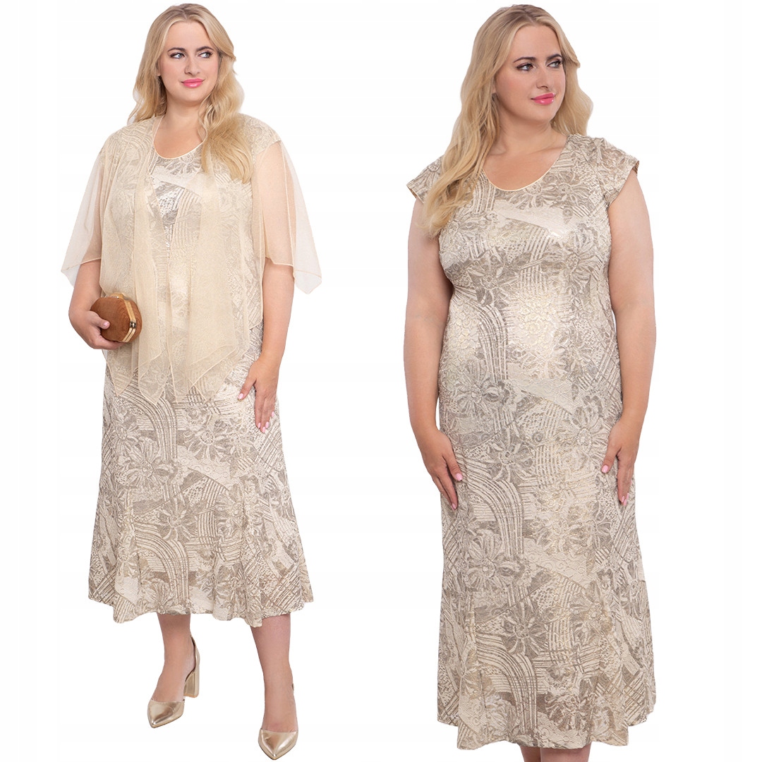 Dlouhé šaty se zlatými vzory 56