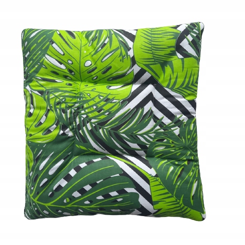 PODUSZKA OWATA 3CM BAWEŁNA MONSTERA ZYGZAK 80X80CM