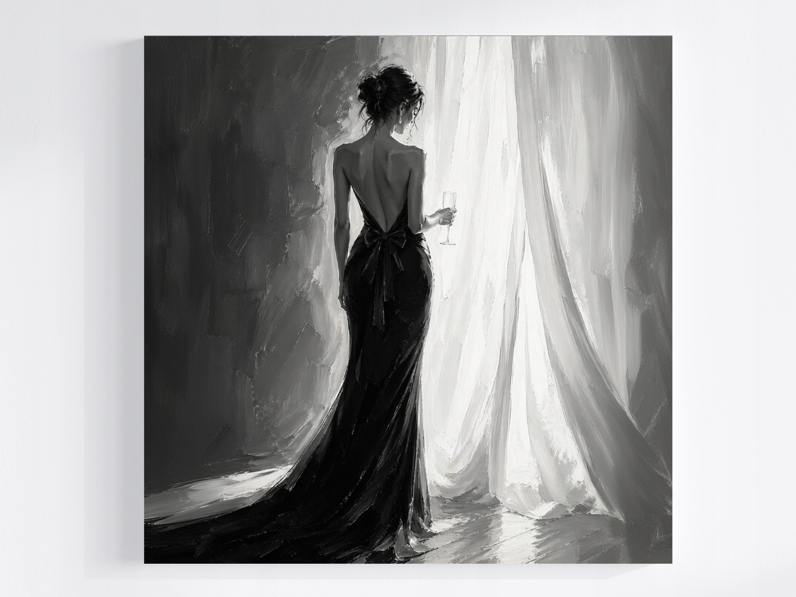 Obraz Na Plátně Obraz Na Plátně Žena Dívka Dáma Víno Šampaňské Glamour 80x80