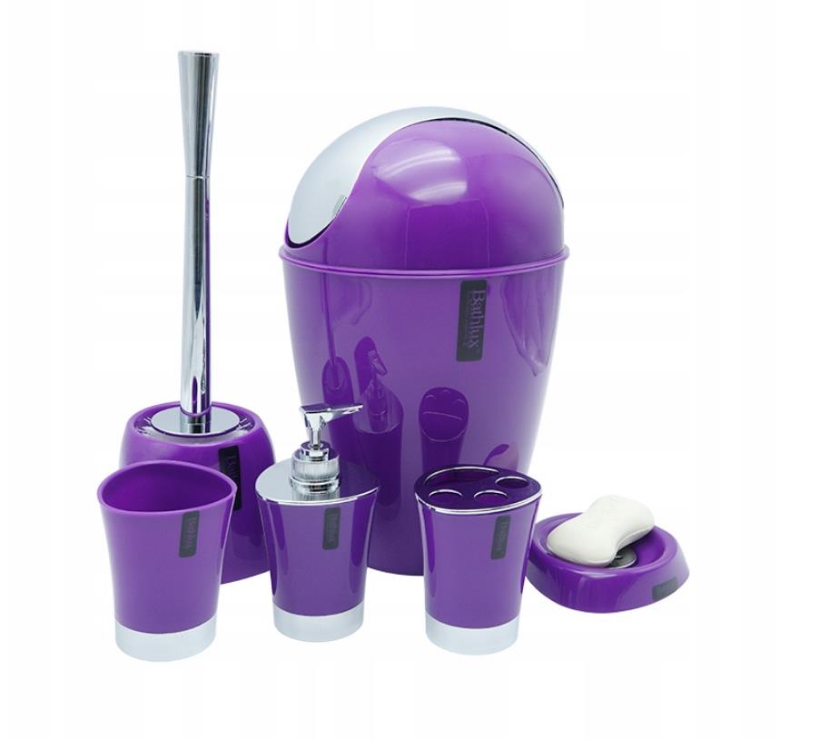 ZESTAW ŁAZIENKOWY 6 ELEMENTÓW KOMPLET fioletowego