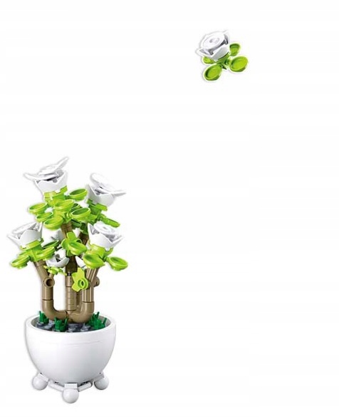 KLOCKI SLUBAN B1075D BIAŁY KWIAT W DONICZCE