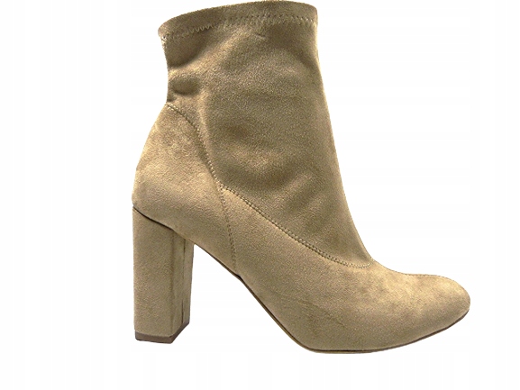 Dámské kotníkové boty semišové boty typu capucino kožené nad kotník na podpatku J.w 37