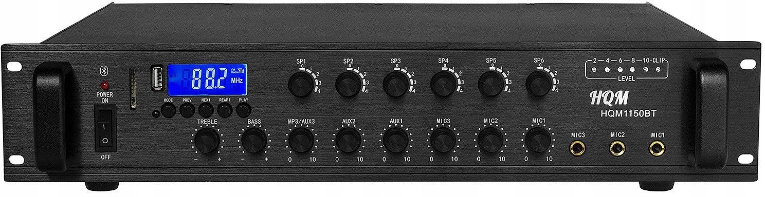 Zosilňovač HQM1150BT Rádio FM/MP3 150W