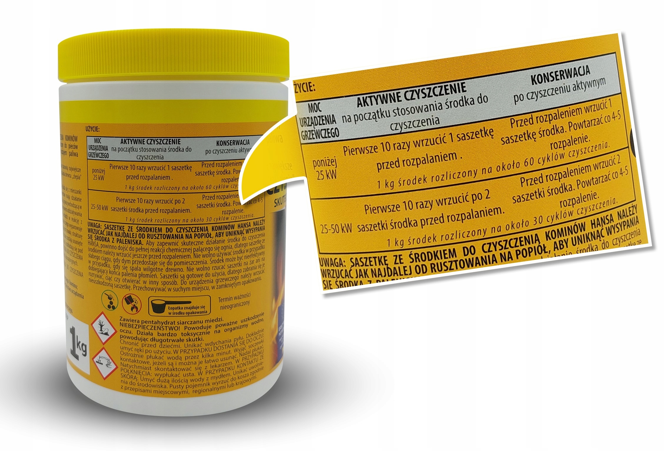 Środek do czyszczenia komina pieca smoły sadzy proszek koncentrat HANSA 1kg — 12